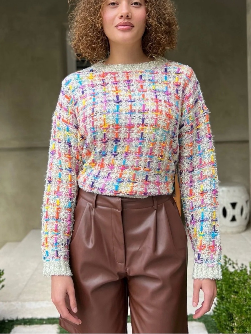 Benaar Multicolor Metallic Sweater